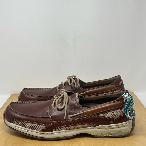 Dunham Other - Dunham Brown Leather/Mesh Captain Boat Shoes Size 17 D
